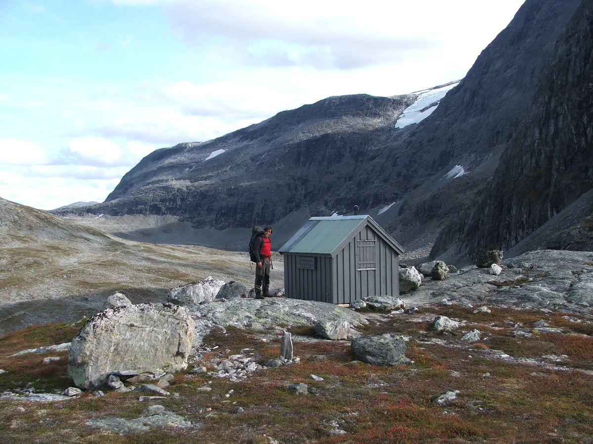 Hen Fjellstyre si hytte på Fleskevatnet