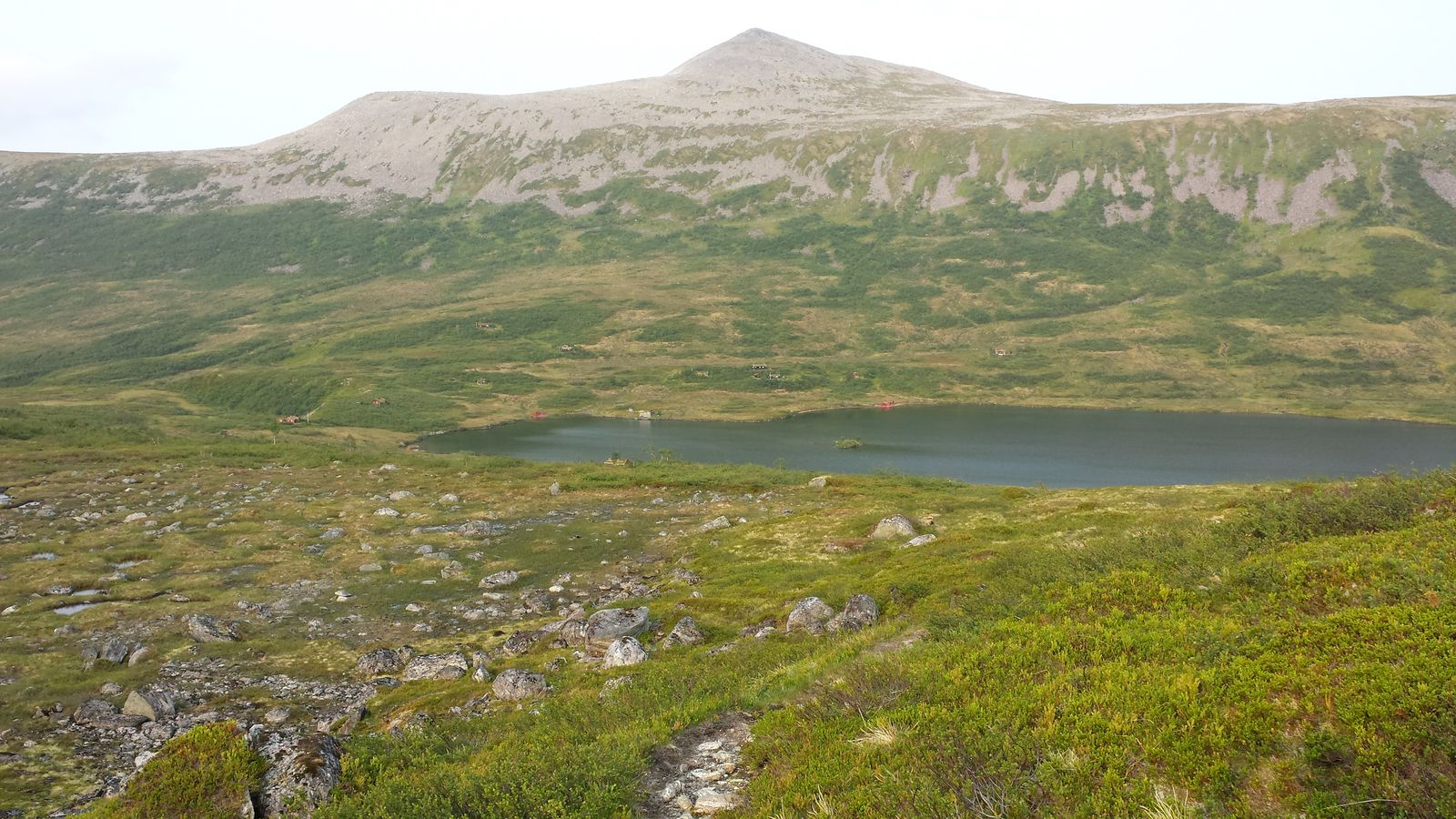 Måsvatnet fra stien fra Trollvatnet, Urdhaugen bak